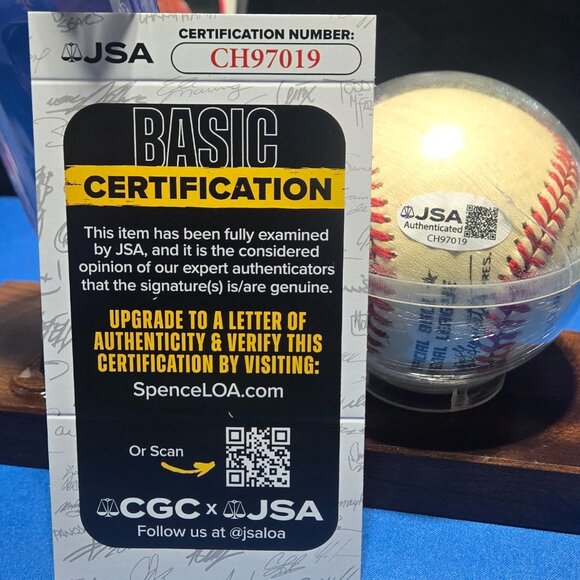 1984 Donruss #68 Darryl Strawberry (RC) w/ JSA Certified Autograph Baseball - Picture 3 of 3